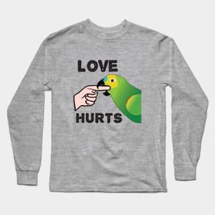 Love Hurts - Blue Front Amazon Parrot Long Sleeve T-Shirt
